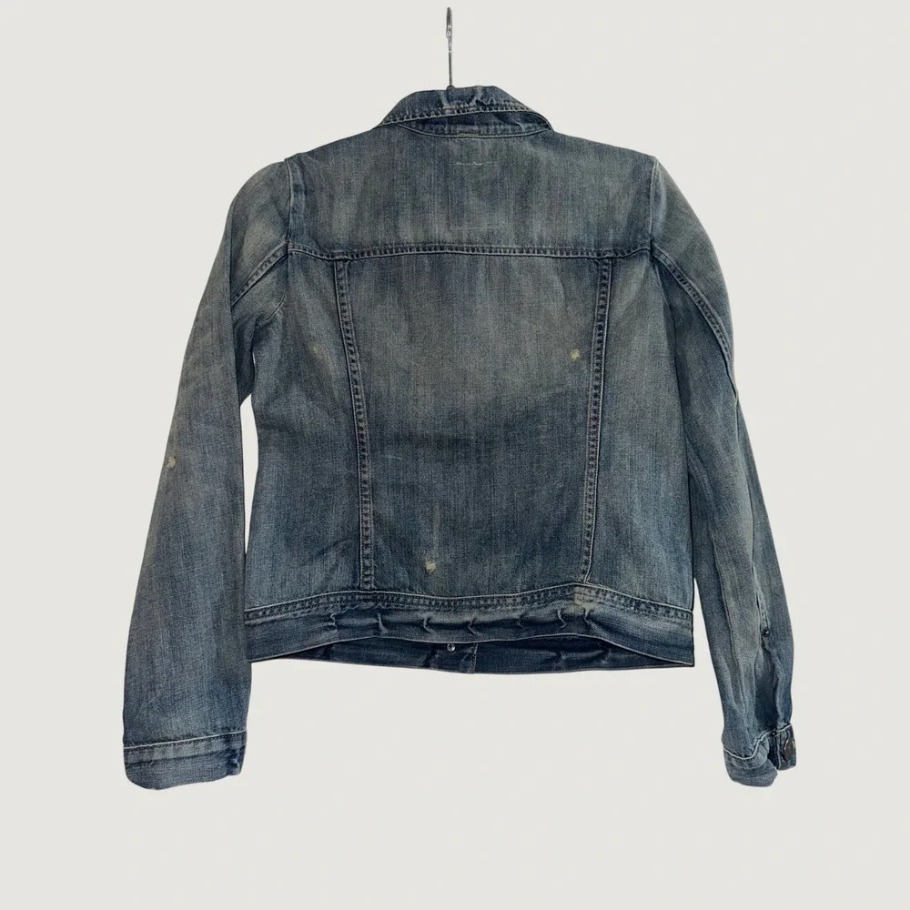 J. Crew Womens Classic Denim Jacket Medium Wash Blue‎ Cotton XS